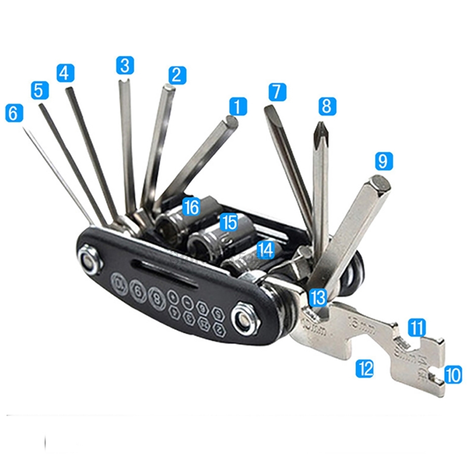 15 в 1 многофункциональные инструменты для ремонта велосипеда, набор инструментов для велосипеда, шестигранный гаечный ключ, гайка для ремонта шин, шестигранный ключ, отвертка, удлинитель